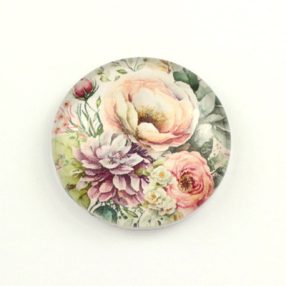   Mintás üveglencse / kaboson (3408) - virágmintás - választható méretben