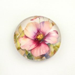   Mintás üveglencse / kaboson (3410) - virágmintás - választható méretben