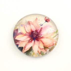   Mintás üveglencse / kaboson (3412) - virágmintás - választható méretben