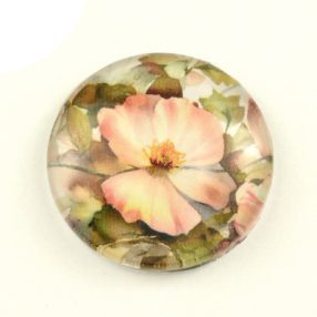   Mintás üveglencse / kaboson (3417) - virágmintás - választható méretben