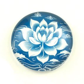   Mintás üveglencse / kaboson (3900) - lótuszvirág - választható méretben