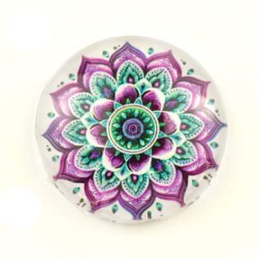   Mintás üveglencse / kaboson (5035) - mandala - választható méretben