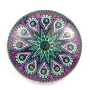   Mintás üveglencse / kaboson (5041) - mandala - választható méretben