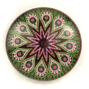   Mintás üveglencse / kaboson (5046) - mandala - választható méretben