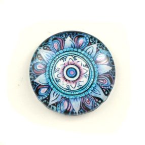   Mintás üveglencse / kaboson (5066) - mandala - választható méretben