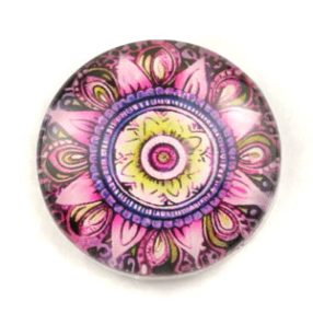   Mintás üveglencse / kaboson (5067) - mandala - választható méretben