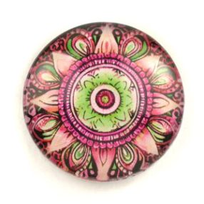   Mintás üveglencse / kaboson (5068) - mandala - választható méretben