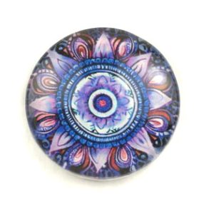   Mintás üveglencse / kaboson (5070) - mandala - választható méretben