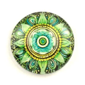   Mintás üveglencse / kaboson (5071) - mandala - választható méretben