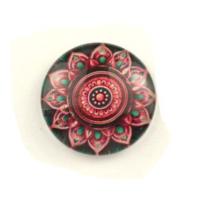   Mintás üveglencse / kaboson (5079) - mandala - választható méretben