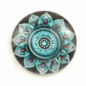   Mintás üveglencse / kaboson (5080) - mandala - választható méretben