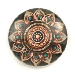   Mintás üveglencse / kaboson (5081) - mandala - választható méretben