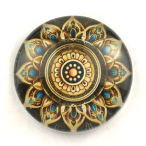   Mintás üveglencse / kaboson (5082) - mandala - választható méretben