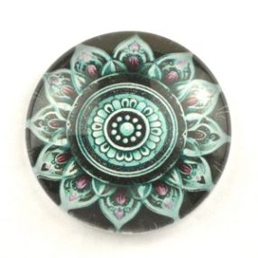   Mintás üveglencse / kaboson (5084) - mandala - választható méretben