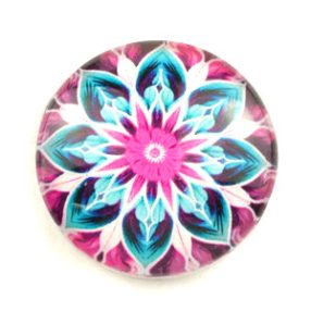   Mintás üveglencse / kaboson (5086) - mandala - választható méretben