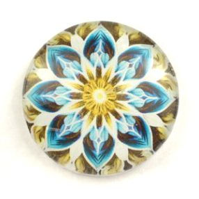   Mintás üveglencse / kaboson (5087) - mandala - választható méretben