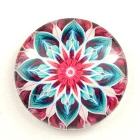   Mintás üveglencse / kaboson (5089) - mandala - választható méretben