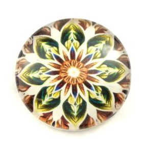   Mintás üveglencse / kaboson (5092) - mandala - választható méretben