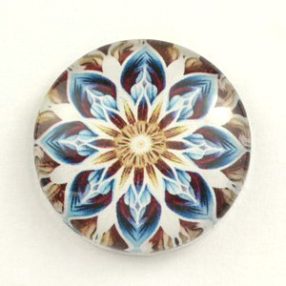   Mintás üveglencse / kaboson (5093) - mandala - választható méretben