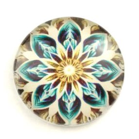   Mintás üveglencse / kaboson (5094) - mandala - választható méretben