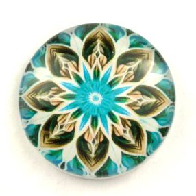   Mintás üveglencse / kaboson (5096) - mandala - választható méretben