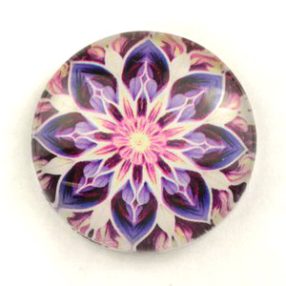   Mintás üveglencse / kaboson (5097) - mandala - választható méretben