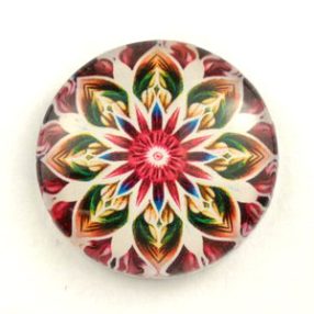   Mintás üveglencse / kaboson (5099) - mandala - választható méretben