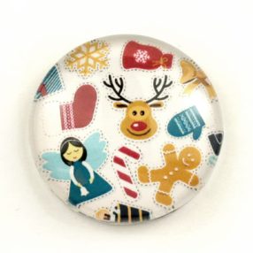   Mintás üveglencse / kaboson (6603) - karácsonyi - választható méretben