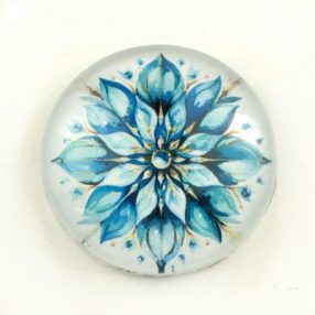   Mintás üveglencse / kaboson (6604) - hópehely - választható méretben