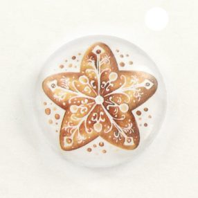   Mintás üveglencse / kaboson (6605) - mézeskalács - választható méretben