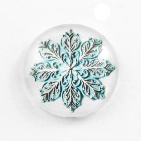   Mintás üveglencse / kaboson (6606) - hópehely - választható méretben