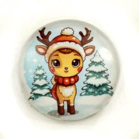   Mintás üveglencse / kaboson (6607) - szarvas - választható méretben