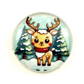   Mintás üveglencse / kaboson (6608) - szarvas - választható méretben