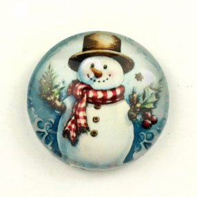   Mintás üveglencse / kaboson (6609) - hóember - választható méretben