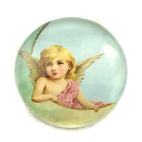   Mintás üveglencse / kaboson (6610) - angyal - választható méretben