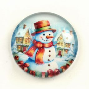   Mintás üveglencse / kaboson (6612) - hóember - választható méretben