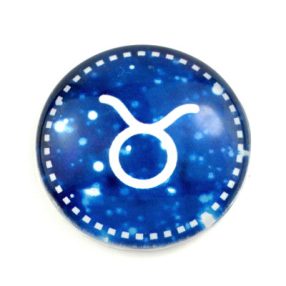   Mintás üveglencse / kaboson (9001) - horoszkóp, csillagjegy - bika - választható méretben