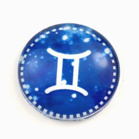   Mintás üveglencse / kaboson (9002) - horoszkóp, csillagjegy - ikrek - választható méretben