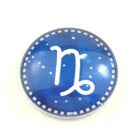   Mintás üveglencse / kaboson (9009) - horoszkóp, csillagjegy - bak - választható méretben