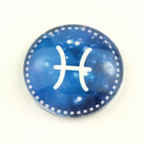   Mintás üveglencse / kaboson (9011) - horoszkóp, csillagjegy - halak- választható méretben