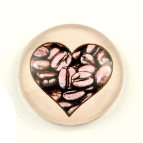   Mintás üveglencse / kaboson (9700) - ha nagyon szereted a kávét - kávé / szív - választható méretben