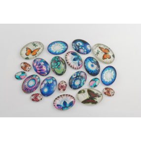   Mintás üveglencse / kaboson csomag (021) - kifutó termékek kedvezményes áron