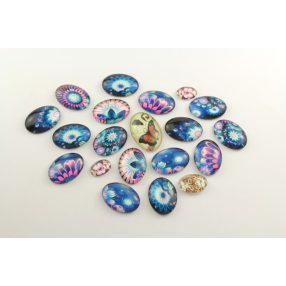   Mintás üveglencse / kaboson csomag (163) - kifutó termékek kedvezményes áron