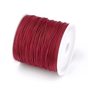   Nylon shamballa zsinór 0,8mm vastagságú - m25 (bordó) - kb. 45m