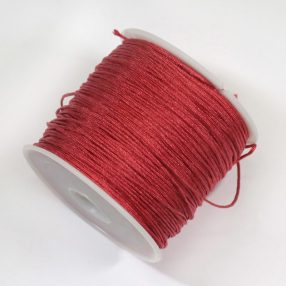   Nylon shamballa zsinór 0,8mm vastagságú - m25 (kárminpiros) - kb. 45m