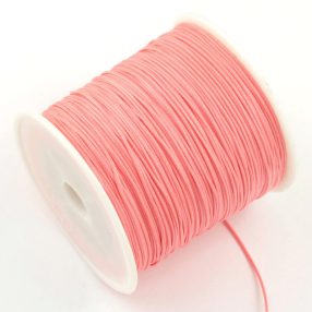  Nylon shamballa zsinór 0,8mm vastagságú - világos korall rózsaszín (23) - kb. 90m