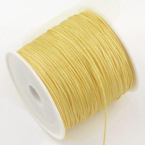   Nylon shamballa zsinór 0,8mm vastagságú - m60 (világos, kicsit mustáros sárga) - /m