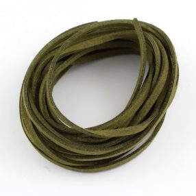   Művelúr "bőr" szál (hasítottbőr utánzat) 2,5 x 1,4mm-es - mv76 sötét olívazöld - 4m