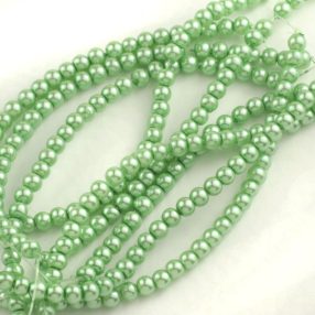 Üveg teklagyöngy - 3mm-es világoszöld - 25db