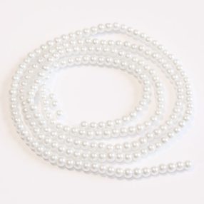 Üveg teklagyöngy - 4mm-es fehér - 25db
